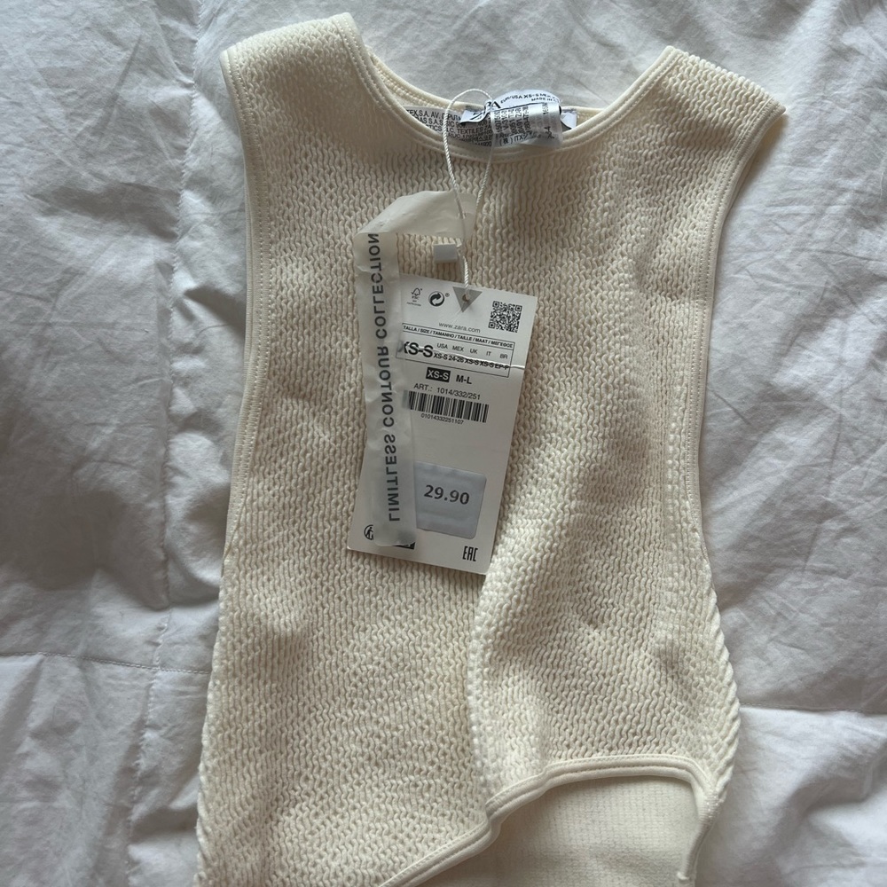 Zara Women's Contour Tank Bodysuit in Off-White